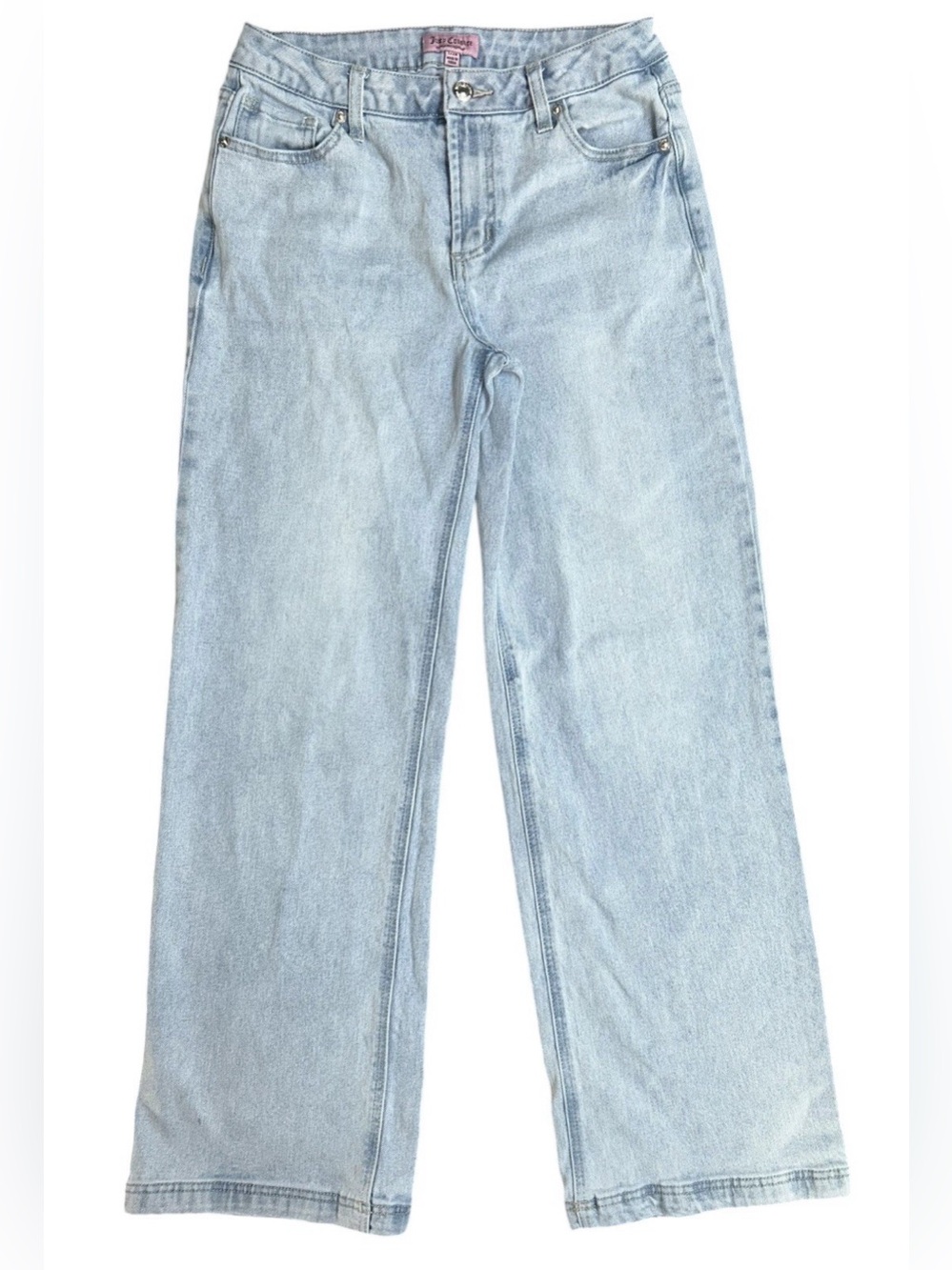 Juicy Couture Vtg Abbot Rhinestone Backed Wide Leg Light Wash Jeans Sz 7/28 y2k
